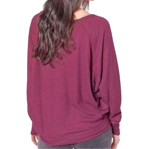 Free People Santa Clara Thermal Top Mulberry Size Small - Picture 3 of 5